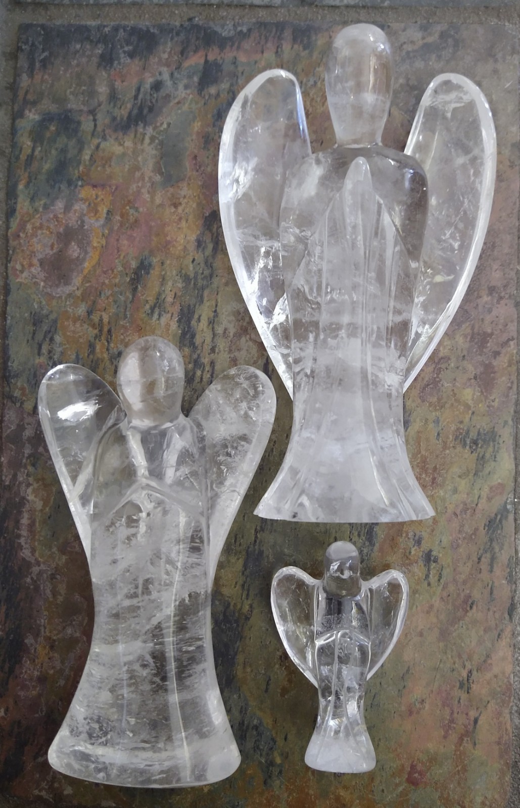 Natural Crystals: Hand Carved & Polished Clear Quartz Angels