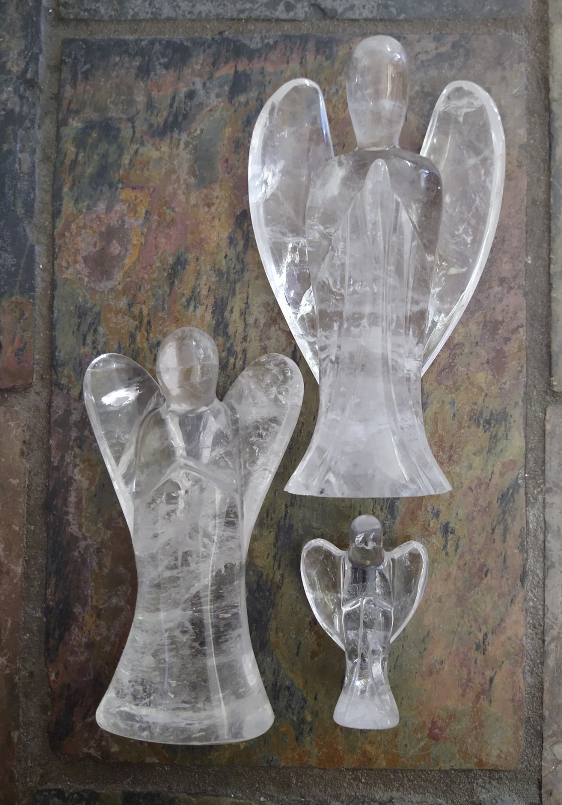 Natural Crystals: Hand Carved & Polished Clear Quartz Angels - Image 3
