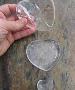 Alternative view of Natural Crystals: Cut & Polished Clear Quartz Hearts