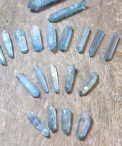 Genuine Crystal: Aqua Aura Points (Quartz Infuse with Gold)