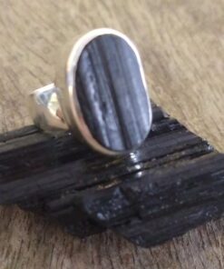 Alternative view of Black Tourmaline Jewellery: Cut Natural Raw Crystals Set in 925 Sterling Silver
