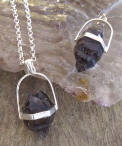 Pendant: Natural Smokey Quartz 'Morella' Crystal Set in Sterling Silver