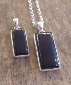 Black Tourmaline Jewellery: Cut & Polished Natural Crystals Set in 925 Sterling Silver