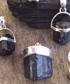 Black Tourmaline Jewellery: Natural Crystals Set in 925 Sterling Silver