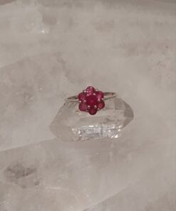 Ruby Faceted Round Multi-Stone Claw Ring | 925 Sterling Silver