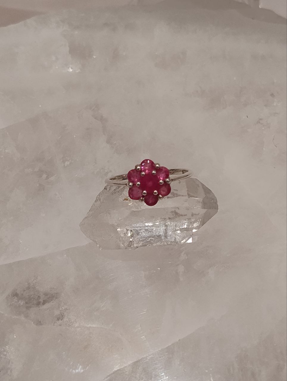 Ruby Faceted Round Multi-Stone Claw Ring | 925 Sterling Silver