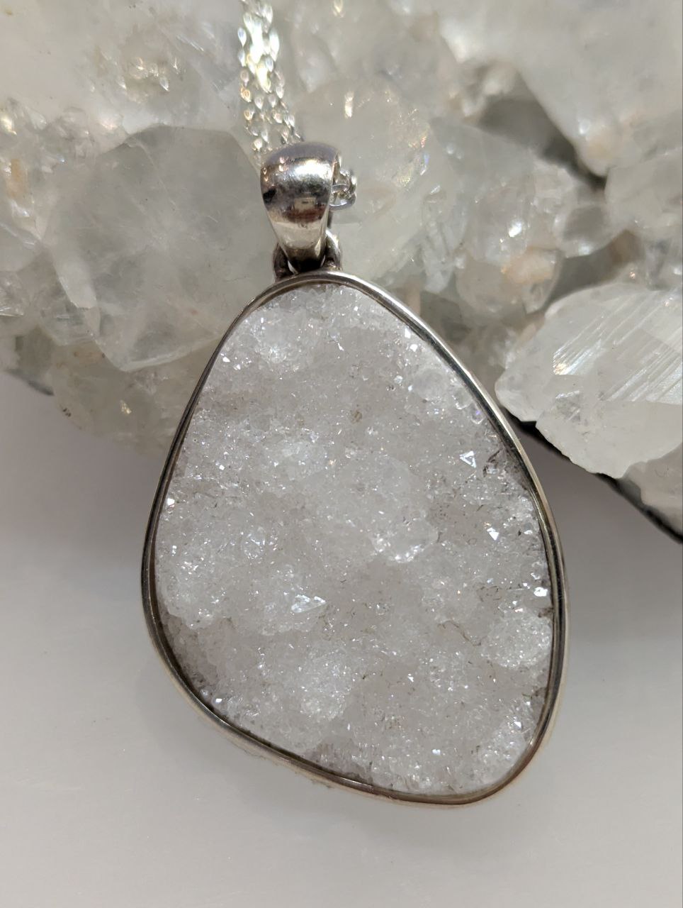 Apophyllite Cluster Pendant | 925 Sterling Silver