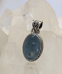 Pendant: Aquamarine Fac Oval Filigree 225