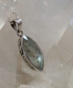 Pendant: Aquamarine Checkerboard Fac Marquise Accent 395