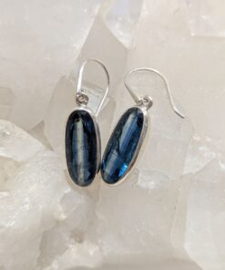 Kyanite Oval Fac Earrings | 925 Sterling Silver