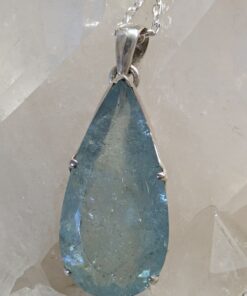 Pendant: Aquamarine Fac Teardrop Claw Set - 880