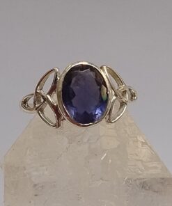 Iolite Fac Oval Ring Triquetta Setting s7 | 925 Sterling Silver