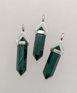 Malachite Double Terminated Pendant | 925 Sterling Silver (Short)