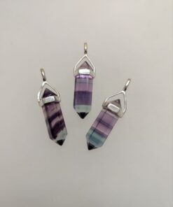 Fluorite Double Terminated Pendant | 925 Sterling Silver (Short)