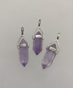 Amethyst Double Terminated Pendant | 925 Sterling Silver (Short)