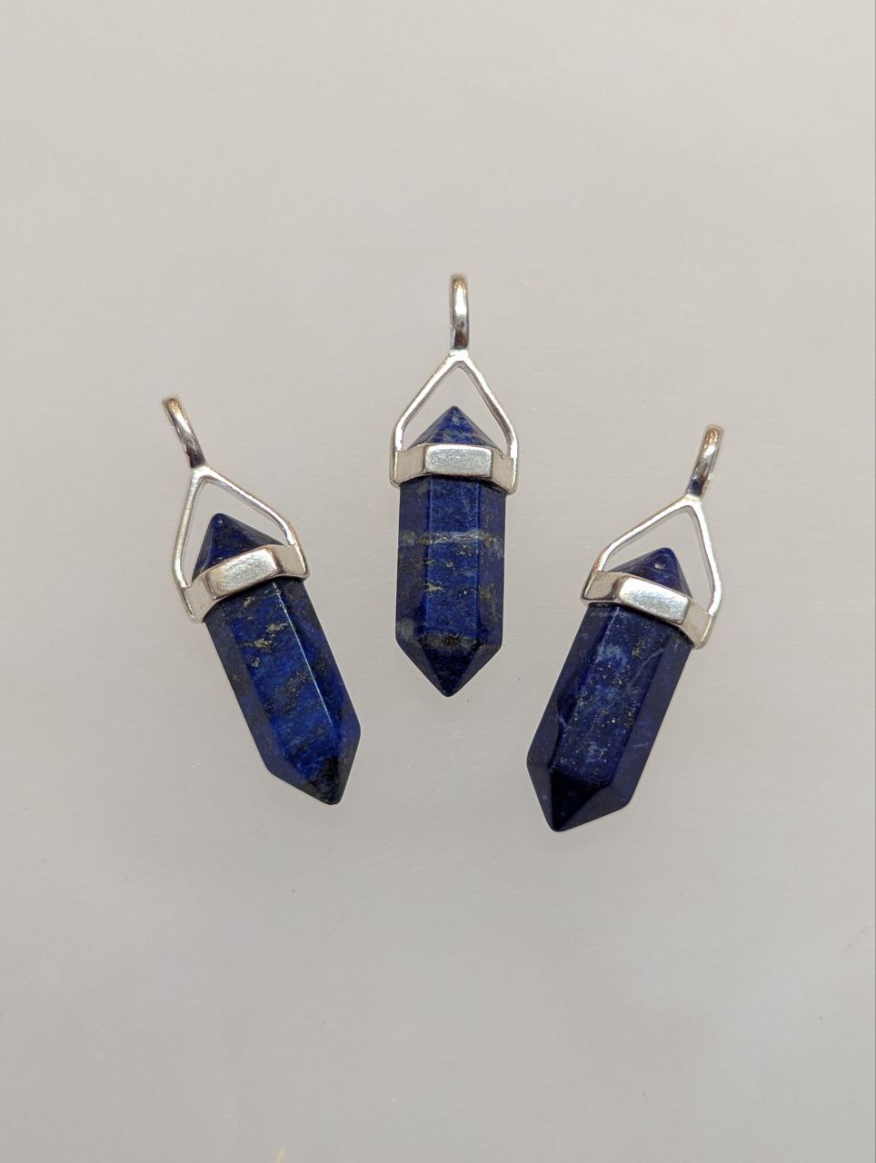 Lapis Lazuli Double Terminated Pendant | 925 Sterling Silver (Short)