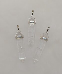 Clear Quartz Double Terminated Pendant | 925 Sterling Silver (Long)