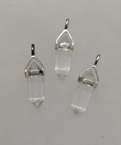 Clear Quartz Double Terminated Pendant | 925 Sterling Silver (Short)