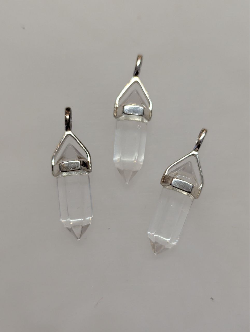 Clear Quartz Double Terminated Pendant | 925 Sterling Silver (Short)