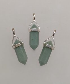 Green Aventurine Double Terminated Pendant | 925 Sterling Silver (Short)