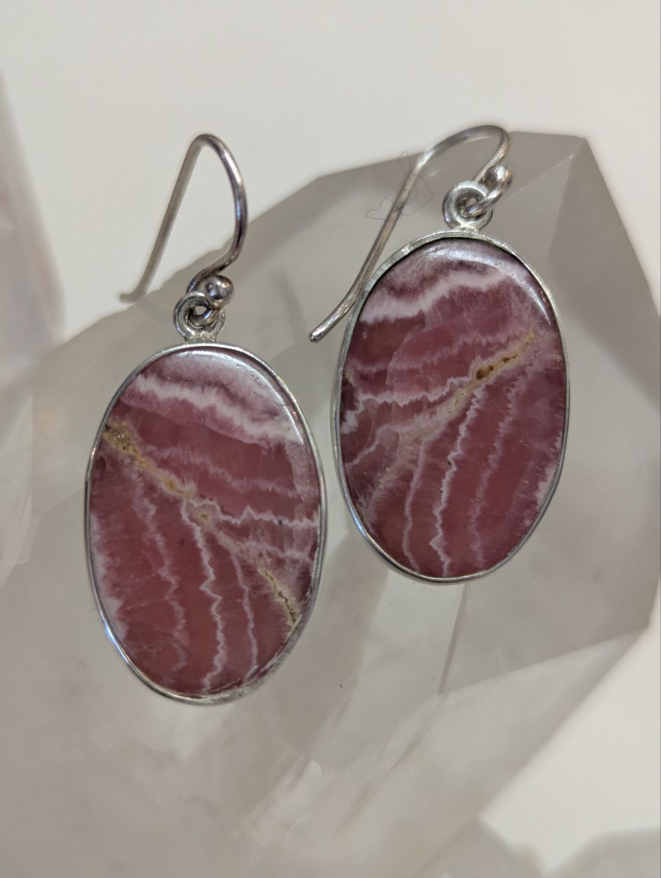 Rhodochrosite Cab Oval Earring | 925 Sterling Silver