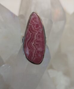 Rhodochrosite Cab Irregular Ring s9 | 925 Sterling Silver