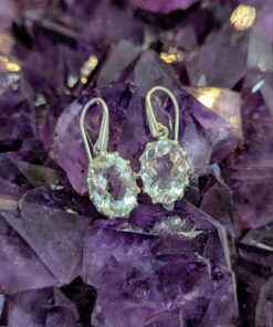 Clear Quartz Faceted Claw Oval Earrings | 925 Sterling Silver