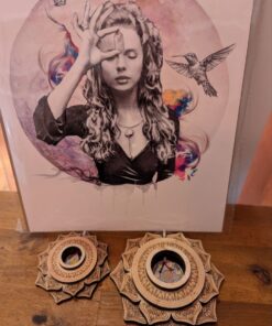 Alternative view of Wooden Lotus LED Lightbox - Colour Changing Light (2 sizes)