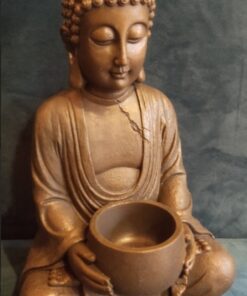 Statue: Rulai Buddha Antique with Bowl 30cm