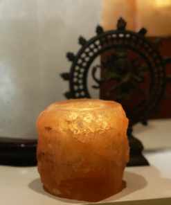 Candle Holder: Rough Himalayan Salt (To Fit Standard Tea Light Candles)