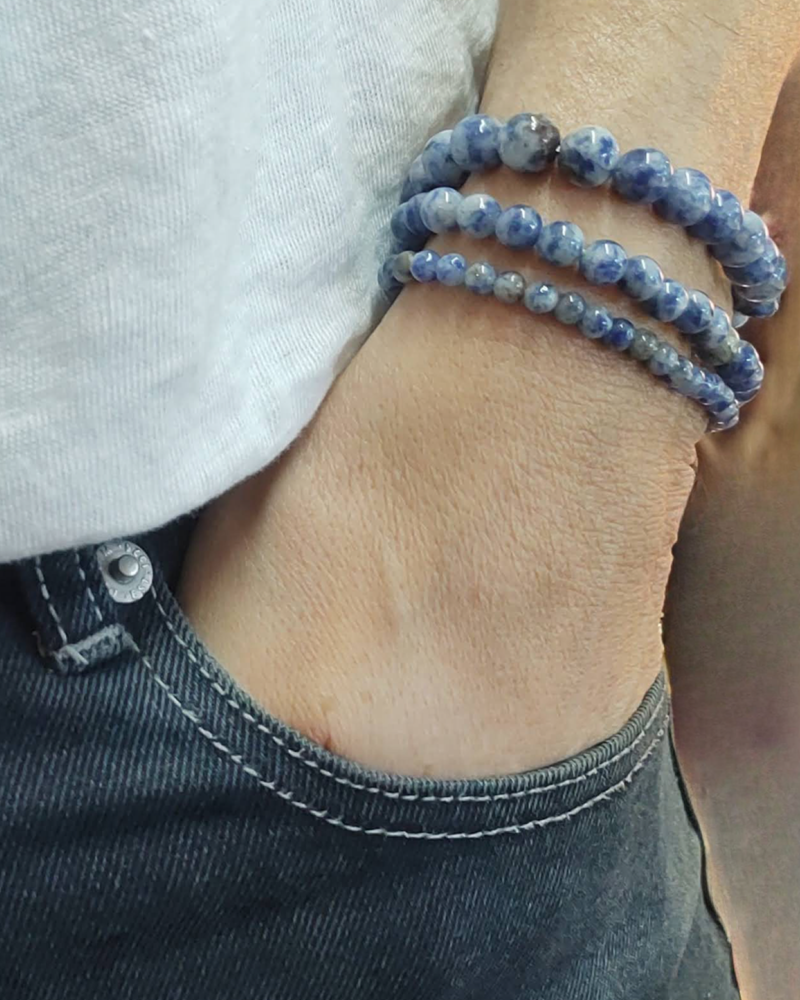 Stretch Bracelets: Blue Aventurine 4mm, 6mm, & 8mm Round Beads