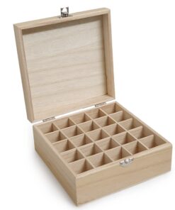 Wooden Oil Storage Box: 25 Compartment Medium