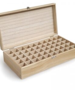Wooden Oil Storage Box: 50 Compartment Large