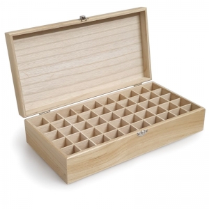 Wooden Oil Storage Box: 50 Compartment Large