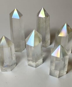 Genuine Crystals: Angel Aura Generators (Quartz Infuse with Silver & Platinum) (Approx 4x2.5x2cm)