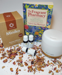 Gift Packs: Miniko aroma diffuser + 3 x pure essential oils + The Fragrant Pharmacy (book)