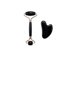 Beauty Tools: Black Obsidian Facial Roller & Gua Sha