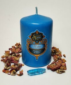 Gift Pack: Medina Scented Pillar Candle & Aqua Aura Crystal