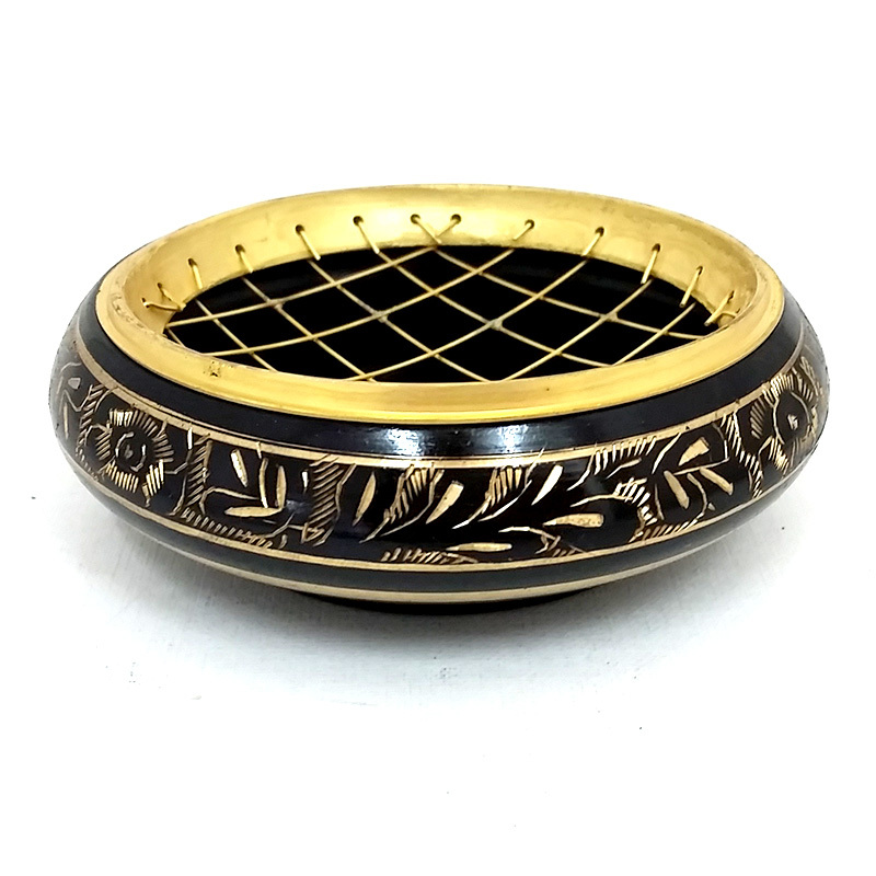 Charcoal Burner: Brass Black & Gold 7.5cm