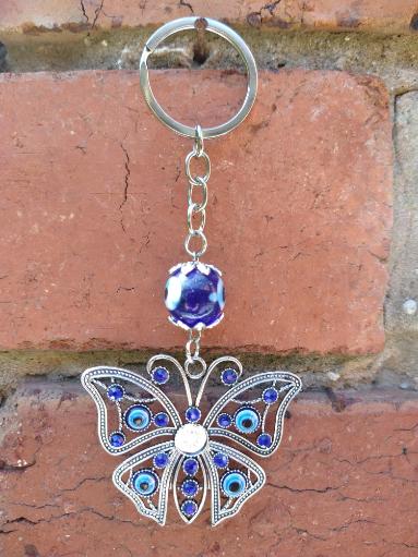 Evil Eye: Hamsa Butterfly Multi Eye Keyring