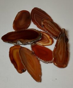 Natural Crystal: Cut & Polished Carnelian/Agate Slices (Approx 2x3x.2cm)