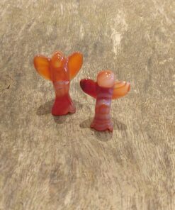 Natural Crystals: Hand Carved & Polished Carnelian Angels