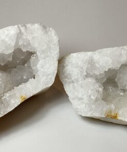 Natural Crystals: Medium Clear Quartz Crystal Geode Pair (Each Half Approx 14x9x8cm)