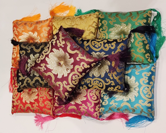 Silk Singing Bowl Cushion: available in a variety of colours (approx.15x15cm)