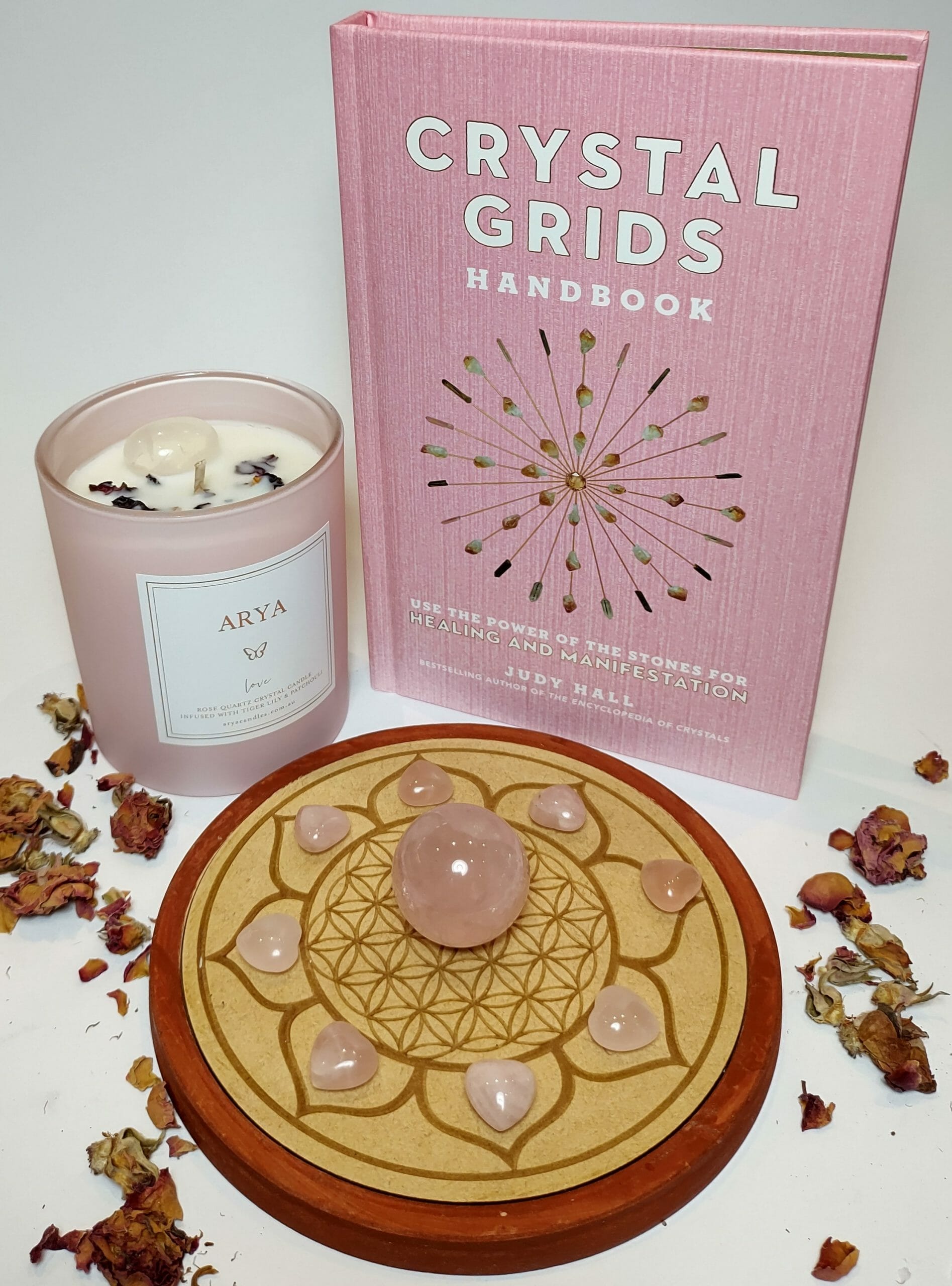 Gift Pack: Rose Quartz Crystal Grid (Mix and Match- Sold Separately or as a Set)