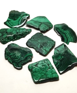 Natural Crystal: Cut & Polished Malachite Free Form Slices (Approx 3x3x.3cm)