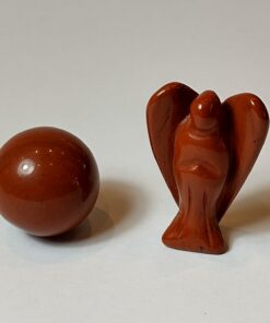 Natural Crystal: Hand Carved & Polished Red Jasper Angel & Sphere