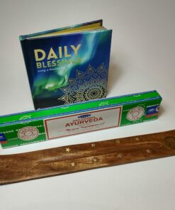 Gift Pack: Daily Blessings Hardcover Book + Satya Incense + Wood Incense Holder