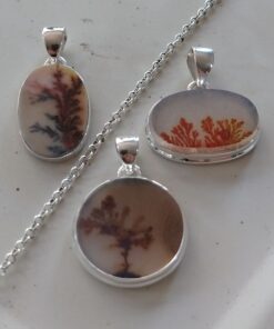 Pendant: Dendrite Crystals in Agate set in 925 Sterling Silver