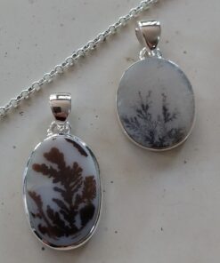 Pendant: Dendrite Crystals in Agate set in 925 Sterling Silver